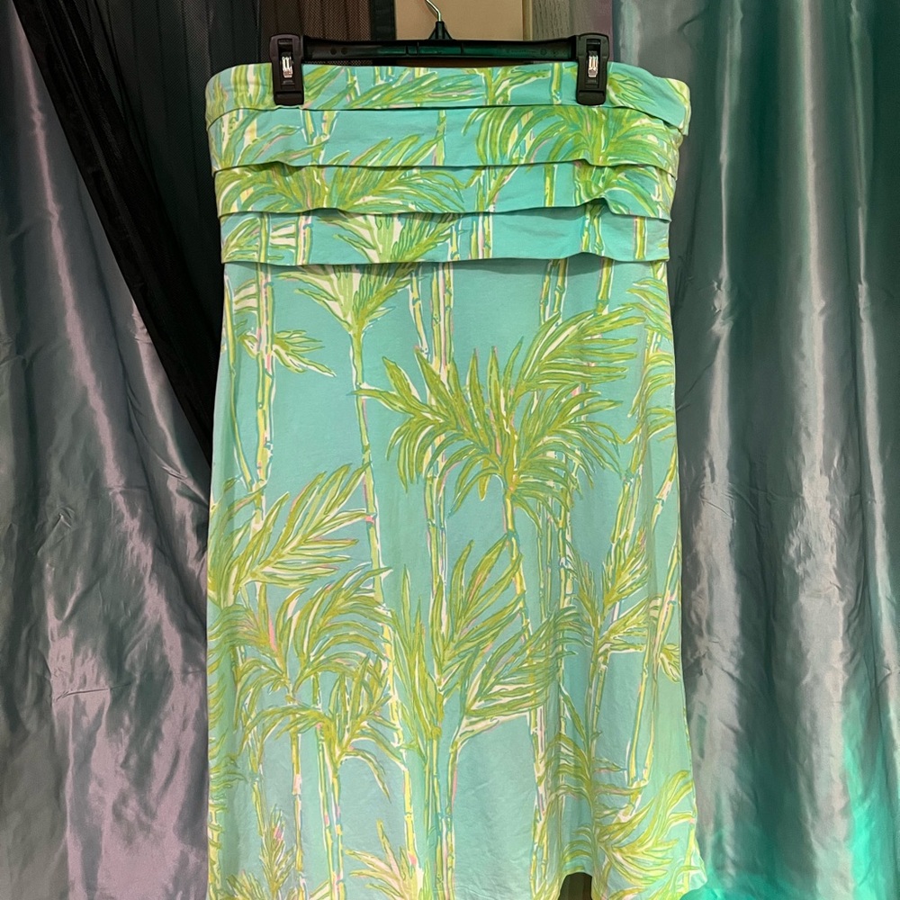 Lilly Pulitzer Strapless Dress in Aqua and Lime